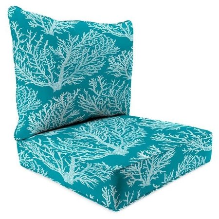 JORDAN MANUFACTURING Jordan Manufacturing 9740PK1-4497D Outdoor Deep Seat Chair Cushion; Turquoise - 2 Piece 9740PK1-4497D